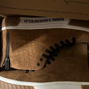 Karl Lagerfeld suede crocs